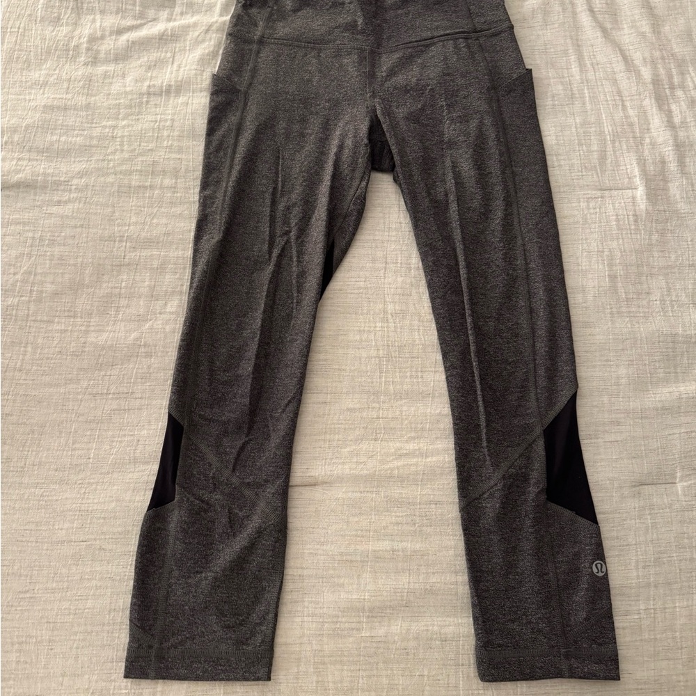 Lululemon Gray and Black Athletic Leggings